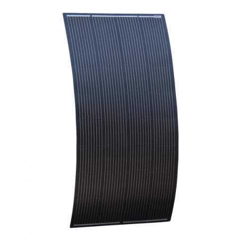 200W black semi-flexible fibreglass solar panel with round rear junction box