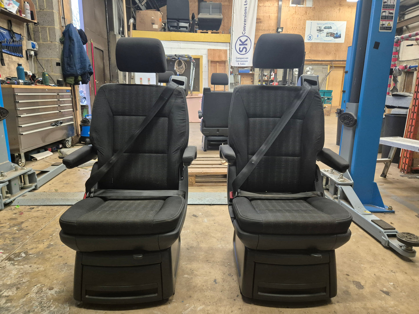 VW T5 or T6 Caravelle Single Rear Seats - Kutamo Fabric