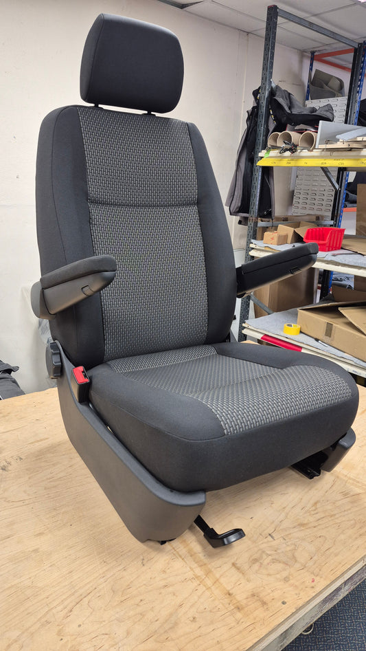 VW T5, T6, Caravelle Single Passenger Seat - Bricks Fabric